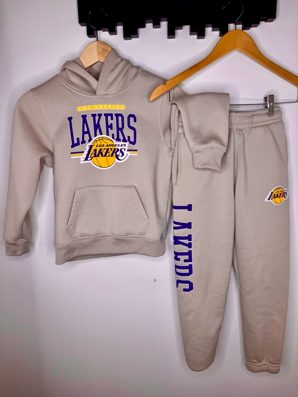 Kids Beige Hoodie & Sweatpants Set